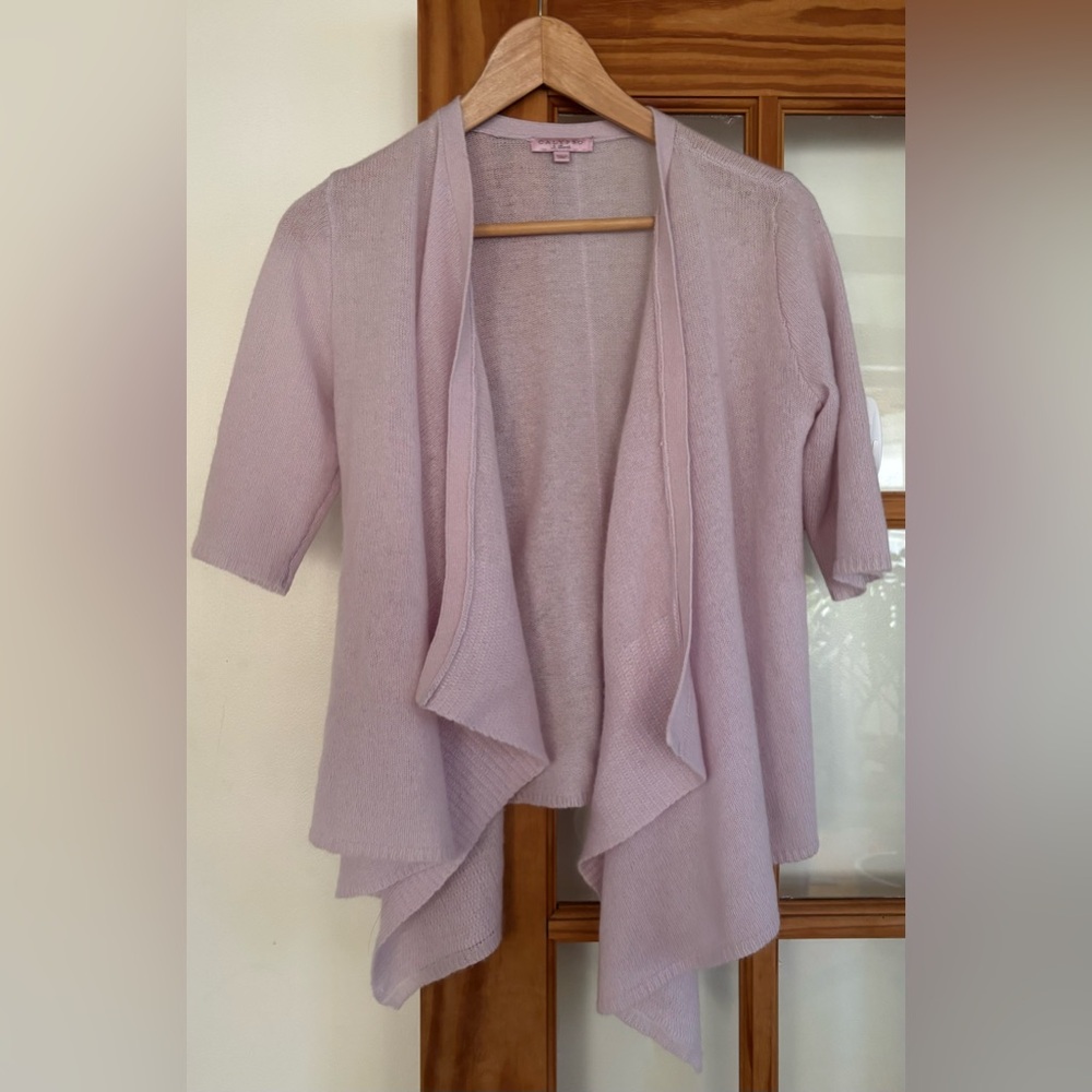 Calypso St. Barth Cashmere Open Cardigan sweater size small lilac lavender